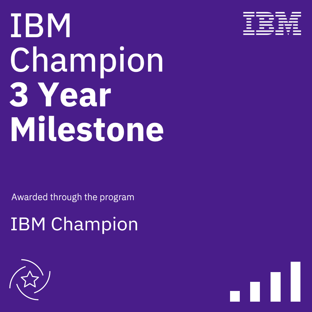 IBM Champion 3 Year Milestone
