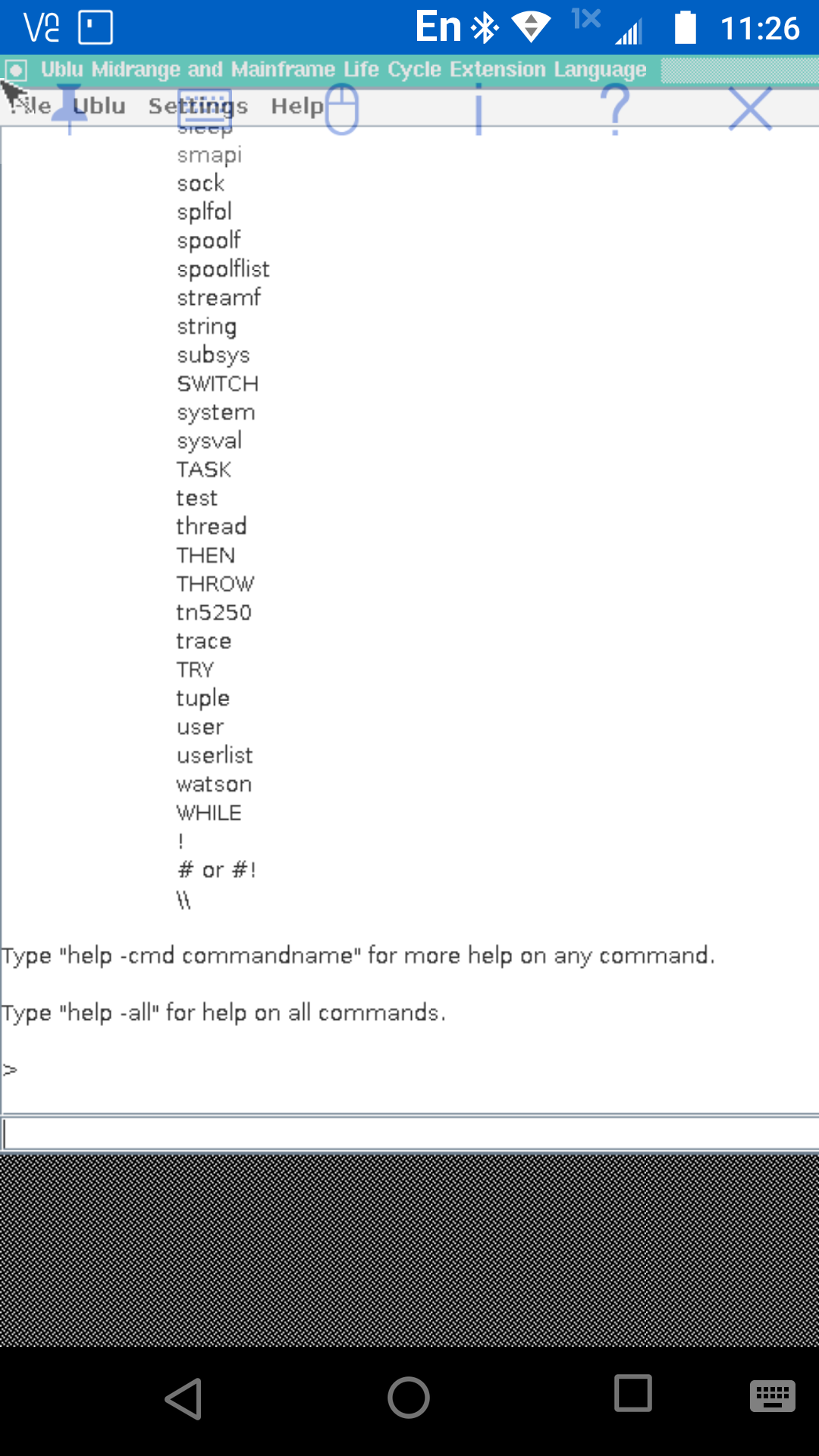 Ublu window UserLAnd Ubuntu (twm)on Android 8